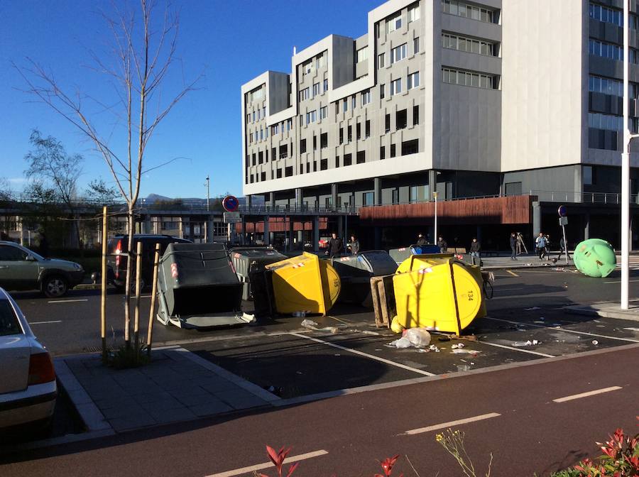 Altercados en el campus de la UPV de Leioa por la huelga
