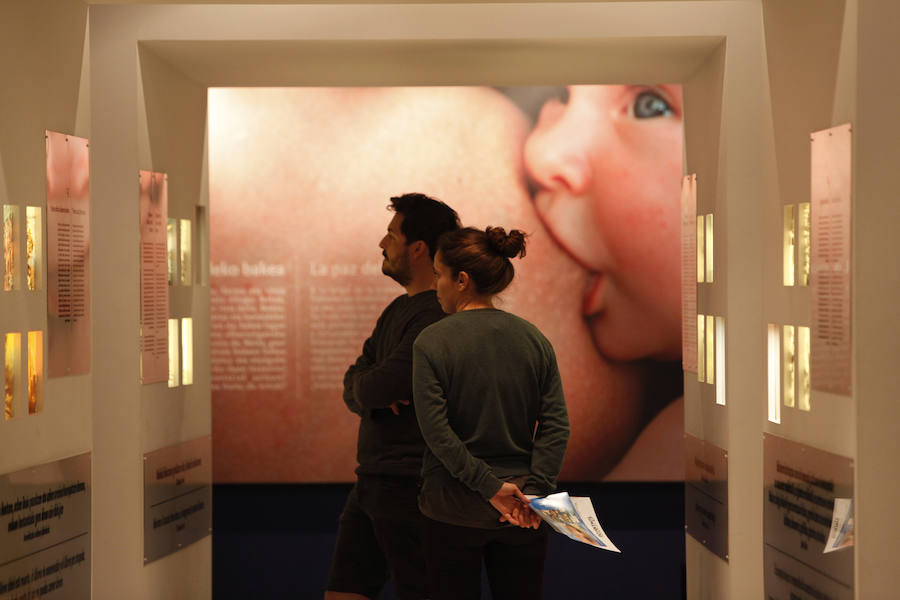 Numerosos turistas en el Museo de la Paz de Gernika