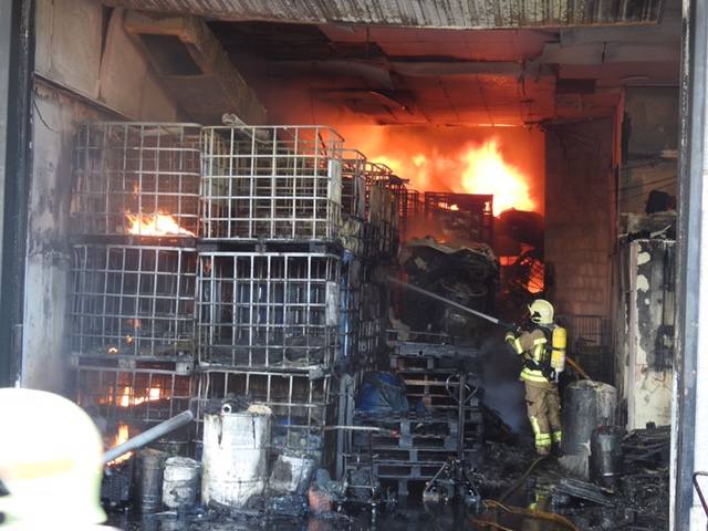 Incendio en un pabellón de Amorebieta