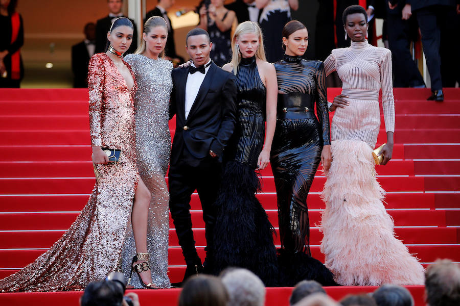 Neelam Gill, Doutzen Kroes, Olivier Rousteing, Lara Stone, Irina Shayk y Maria Borges