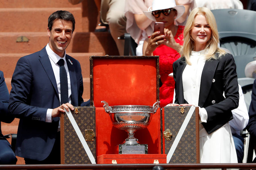 Tony Estanguet, organizador del torneo, junto a Nicole Kidman