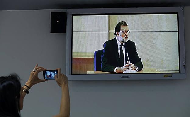 Mariano Rajoy, durante la declaración ante el tribunal de Gürtel.