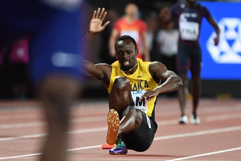 Triste adiós del jamaicano, que se lesionó en su último sprint como profesional en la final de relevos