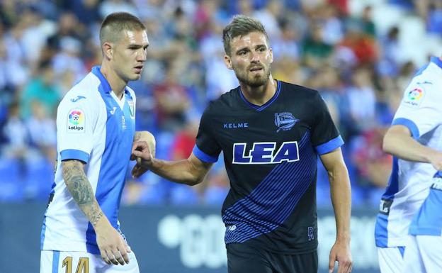 Christian Santos, en el amistoso ante el Leganés.