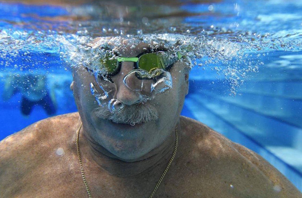 Así lucen los veteranos competidores en el Mundial Máster de Natación que se celebra en Budapest (Hungría).