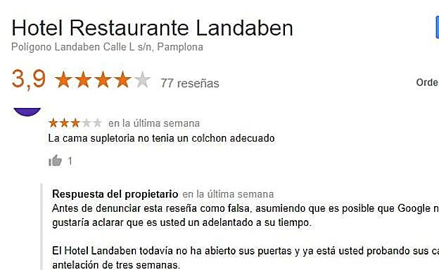 El sorprendente 'zasca' de un hotel de Pamplona a un cliente protestón