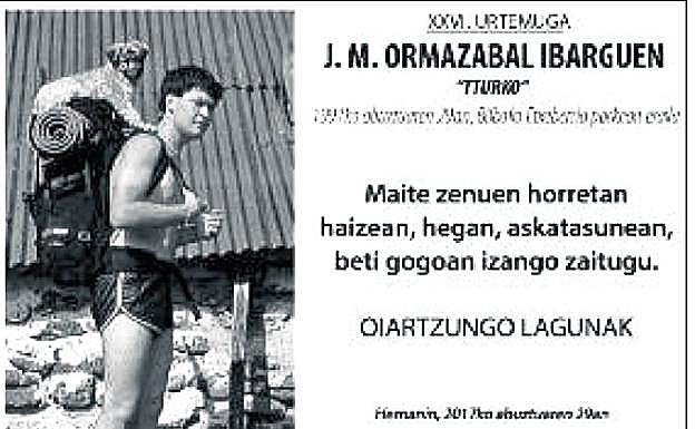 La otra esquela públicada en 'Hernaniko Kronika'. 