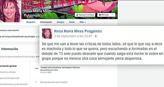 Comentario de Rosa María Miras en su perfil de Facebook.