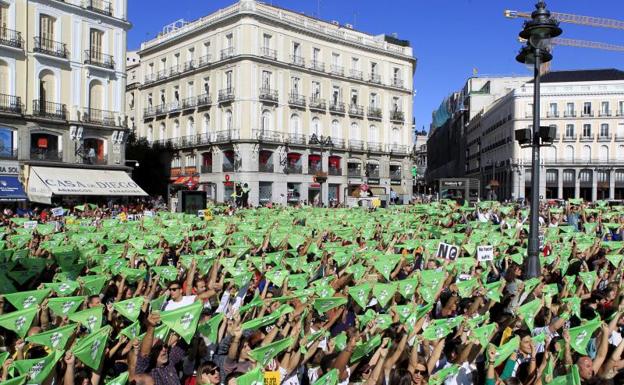 Imagen de la manifestación en la Puerta del Sol.
