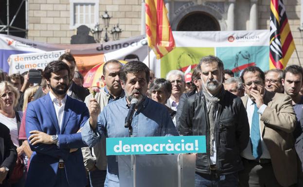 El presidente de la ANC, Jordi Sànchez, dando un discurso.