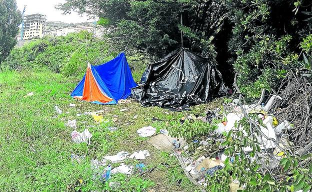 Estado en el que quedó el campamento. 