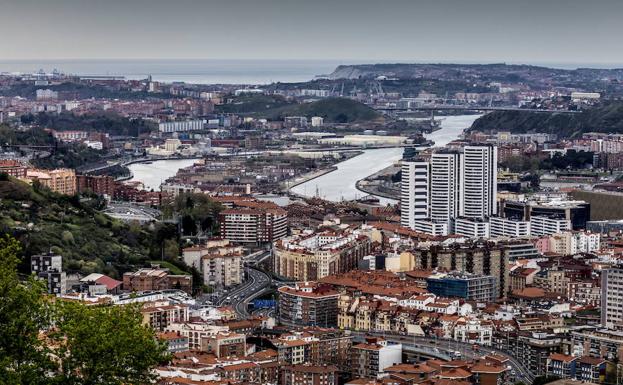 Vista aérea de Bilbao. 