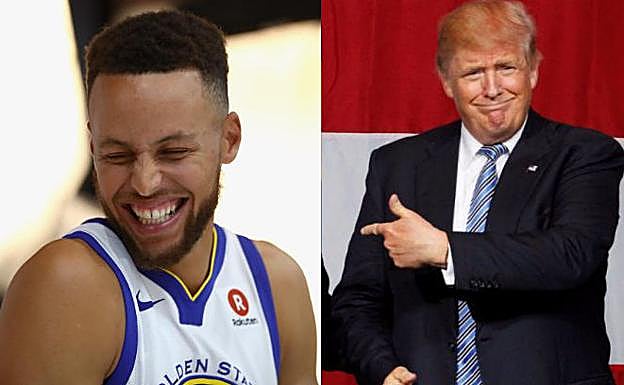 Stephen Curry y Donad Trump.