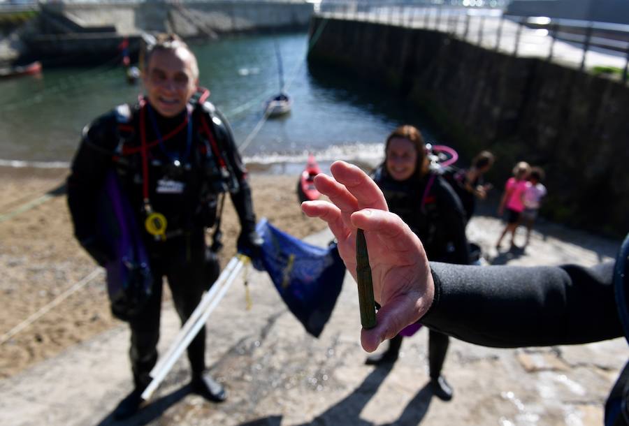 Submarinistas extraeron este sábado basura del fondo marino 