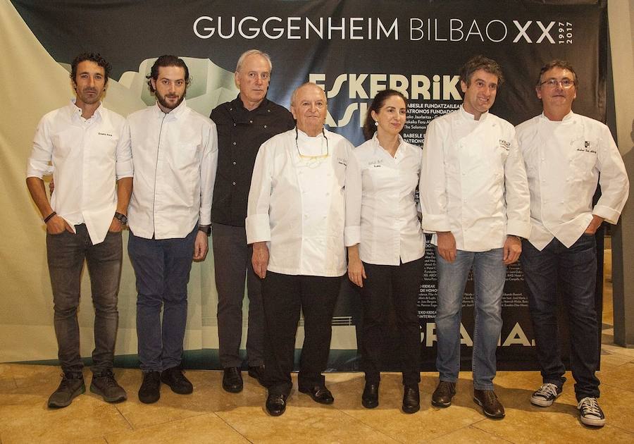 Eneko Atxa, Matteo Manzini, Víctor Arguinzoniz, Juan Mari y Elena Arzak, Josean Alija y Andoni Luis Aduriz.