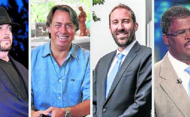 De izquierda a derecha, el director James Toback, el chef John Besh, el financiero Gavin Baker y el ejecutivo de televisión Charles Payne.