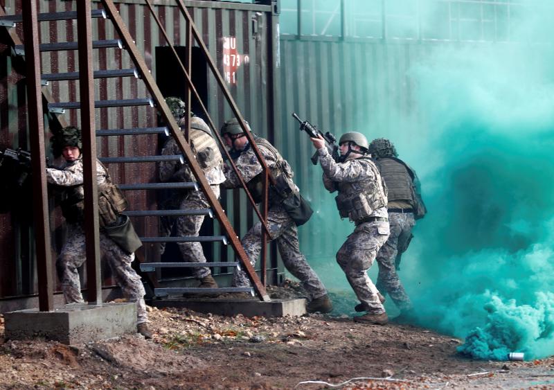 Adazi, en Letonia, acoge las maniobras multinacionales que realiza la OTAN hasta ayer domingo.