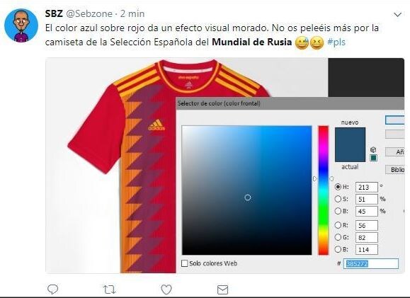 La camiseta para el Mundial de Rusia 2018 derivado de la combinación del color azul petróleo sobre un fondo rojo, que aparece como morado en los medios audiovisuales, ha provocado polémica por su parecido a la bandera republicana