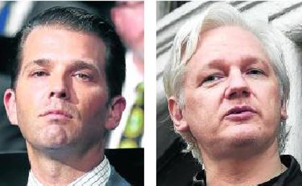 Donald Trump Jr. y Julian Assange.