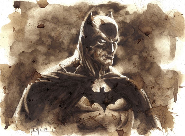 Un artista madrileño subasta sus particulares ilustraciones del personajes del cómic y las pantallas con el grano de la planta