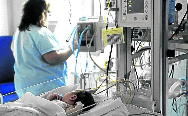 Área de cuidados intensivos de la Unidad de Pediatría del Hospital de Cruces.
