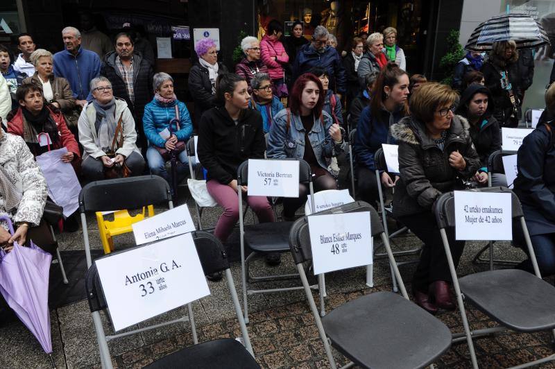 Decenas de personas participan en las concentraciones organizadas en Biizkaia contra las agresiones machistas