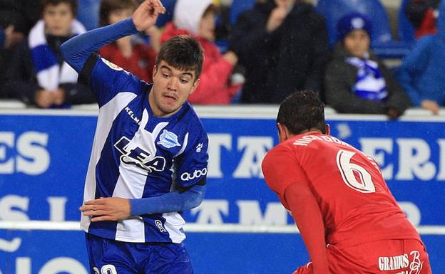 Martin, durante su debut en Mendizorroza. 