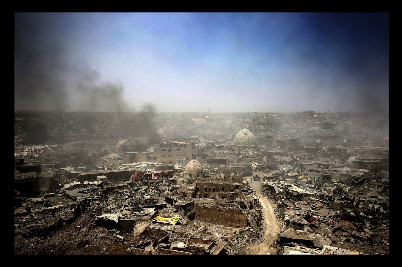 Julio 2017. La imagen muestra la destrucción de la vieja ciudad de Mosul tras la liberación por parte de las tropas iraquíes.