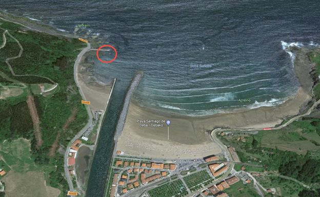 Ubicación del espigón donde se ha producido el accidente.