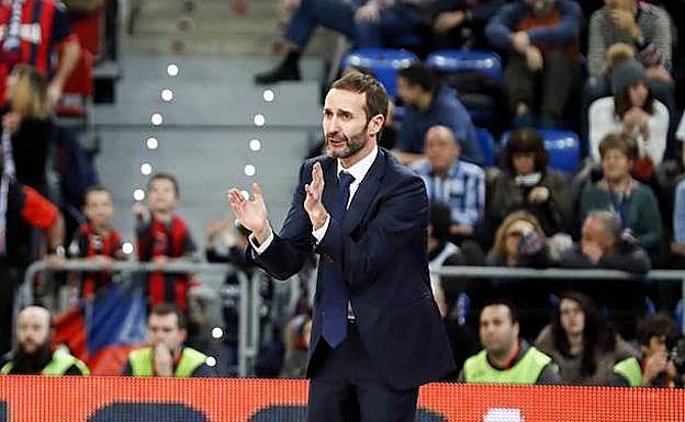 Sito Alonso, este domingo, en el Buesa Arena. 