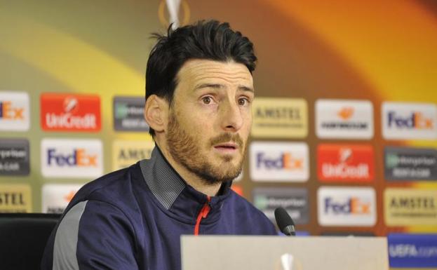 Aduriz, durante la rueda de prensa.