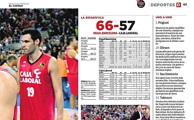 Recorte de la página publicada por EL CORREO.