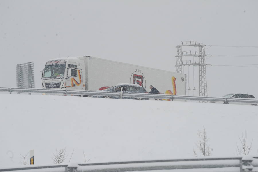 Fotos: La nieve colapsa las carreteras alavesas