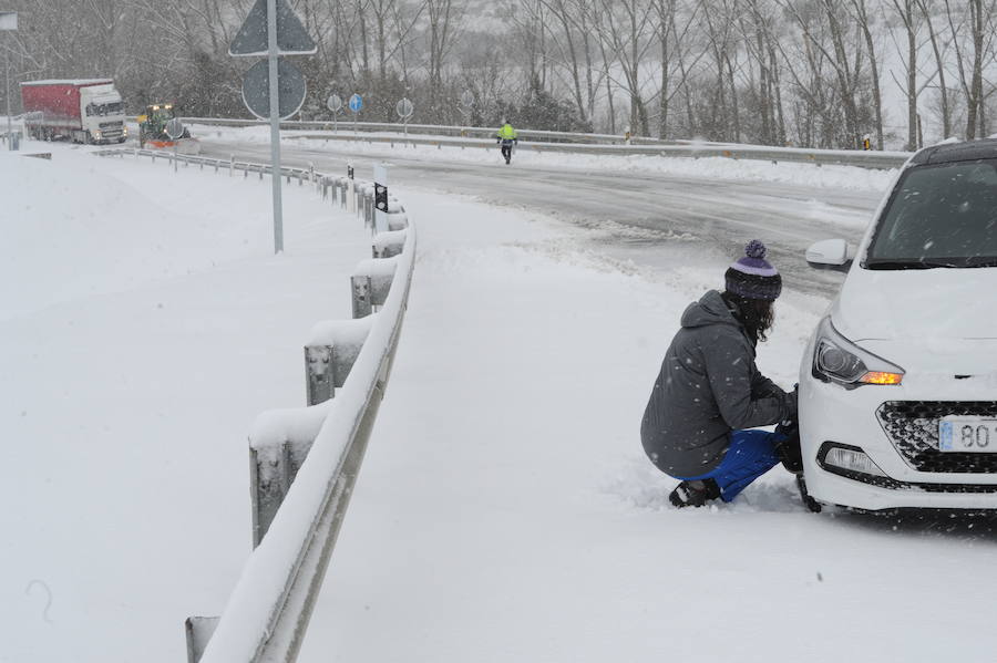 Fotos: La nieve colapsa las carreteras alavesas