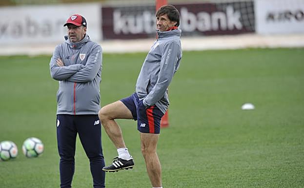 Ziganda, durante la sesión de entrenamiento de este viernes.