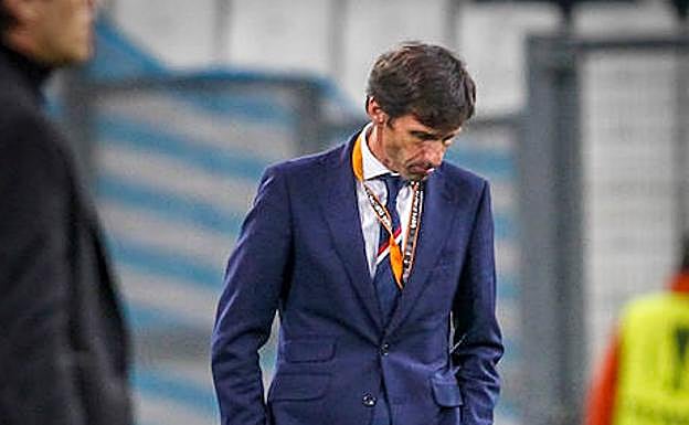 Ziganda,pensativo en un momento del partido.