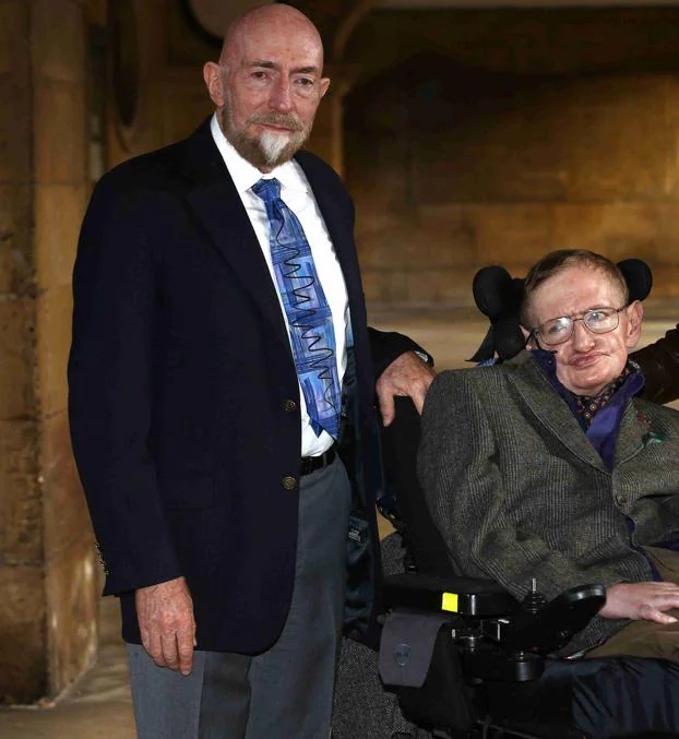 Steven Hawking, con su colega Kip Thorne.