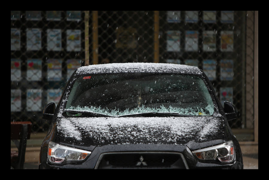 Fotos: Una fugaz granizada sorprende en Vitoria