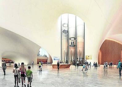 Imagen secundaria 1 - Recreacción del interior del museo, y Lucas junto a su mujer y Spielberg.