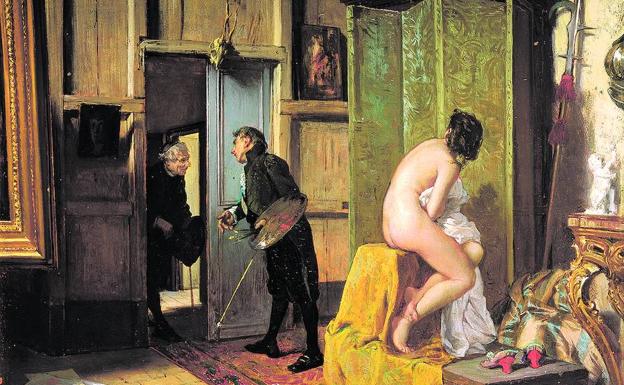 'La visita inoportuna' (1868). Durante muchos años, un clásico del Bellas Artes y el único desnudo a la vista en Bilbao.