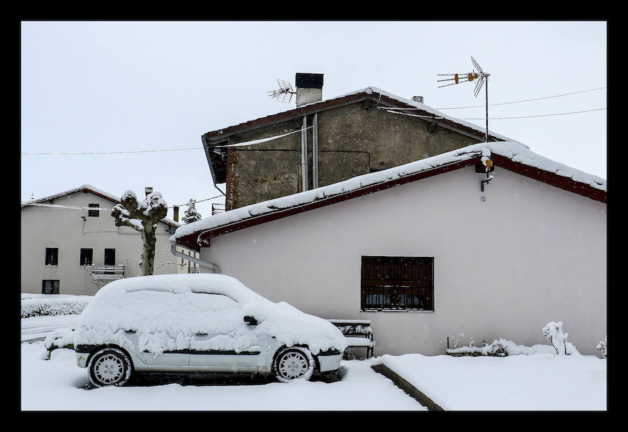 La copiosa nevada que cae en la provincia desde el lunes por la noche dificulta el tráfico en todo el territorio