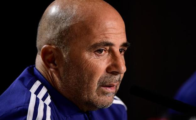 Jorge Sampaoli, durante la rueda de prensa. 