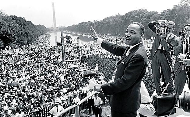 Martin Luther King, en su histórico discurso ‘Tengo un sueño’ el 28 de agosto de 1963 delante del monumento a Abraham Lincoln en Washington DC, y ante más de 200.000 personas.