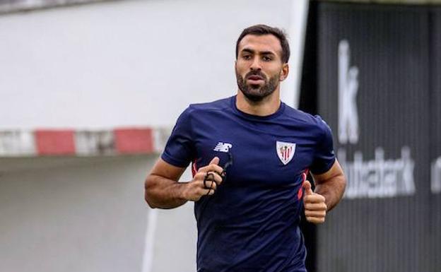 Mikel Balenziaga, en un entrenamiento anterior.