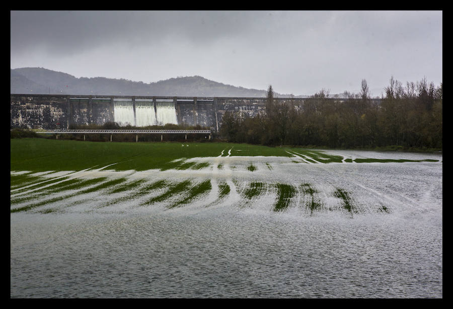 El río alavés ya se ha salido de su cauce en los puntos habituales como Abetxuko, Iurre y Asteguieta