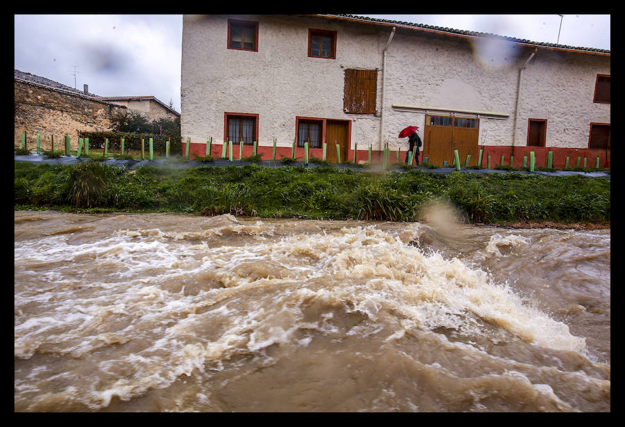 El río alavés ya se ha salido de su cauce en los puntos habituales como Abetxuko, Iurre y Asteguieta