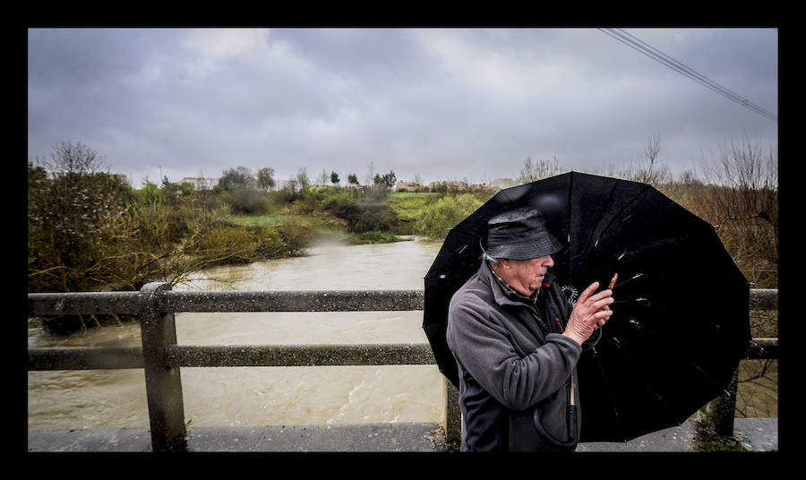 El río alavés ya se ha salido de su cauce en los puntos habituales como Abetxuko, Iurre y Asteguieta