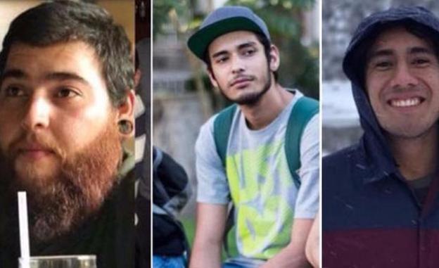 Imagen de los tres jóvenes asesinados. 