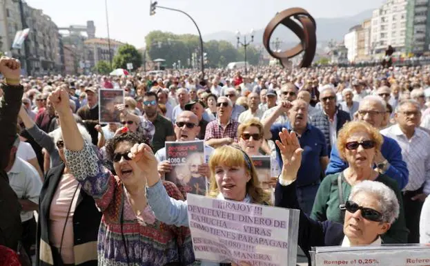 Una de las manifestaciones de los pensionistas en Bilbao.