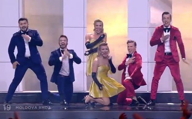 Moldavía, durante su actuación en la final de Eurovision 2018.